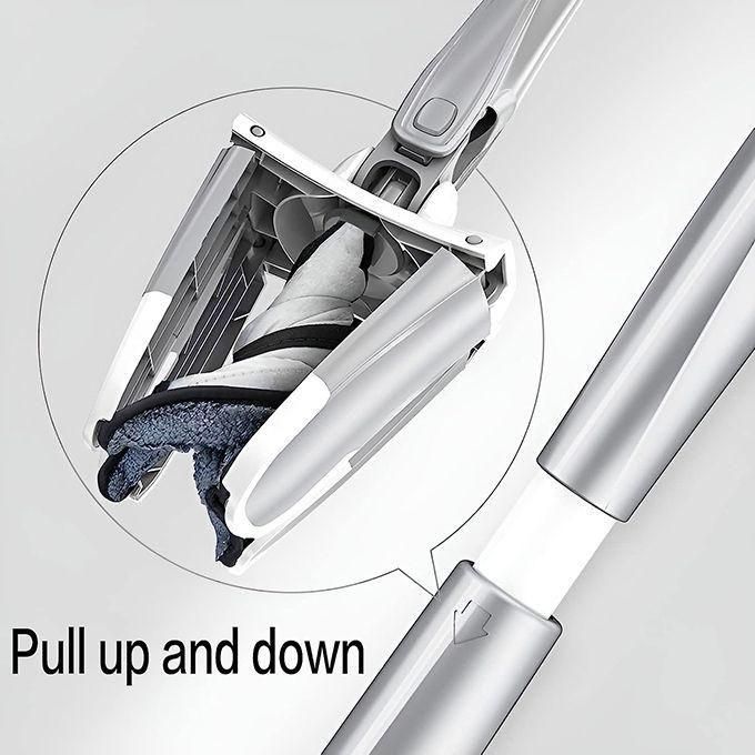 ممسحة أرضية، مكنسة مسطحة من الألياف الدقيقة، تدور 360 درجة