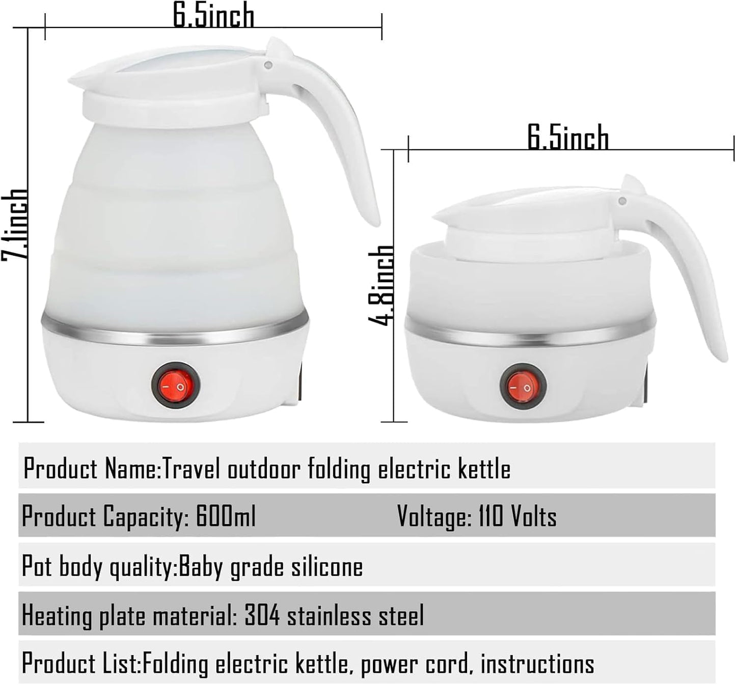 Bouilloire pliable voyage camping portable غلاية قابلة للطي للسفر والتخييم