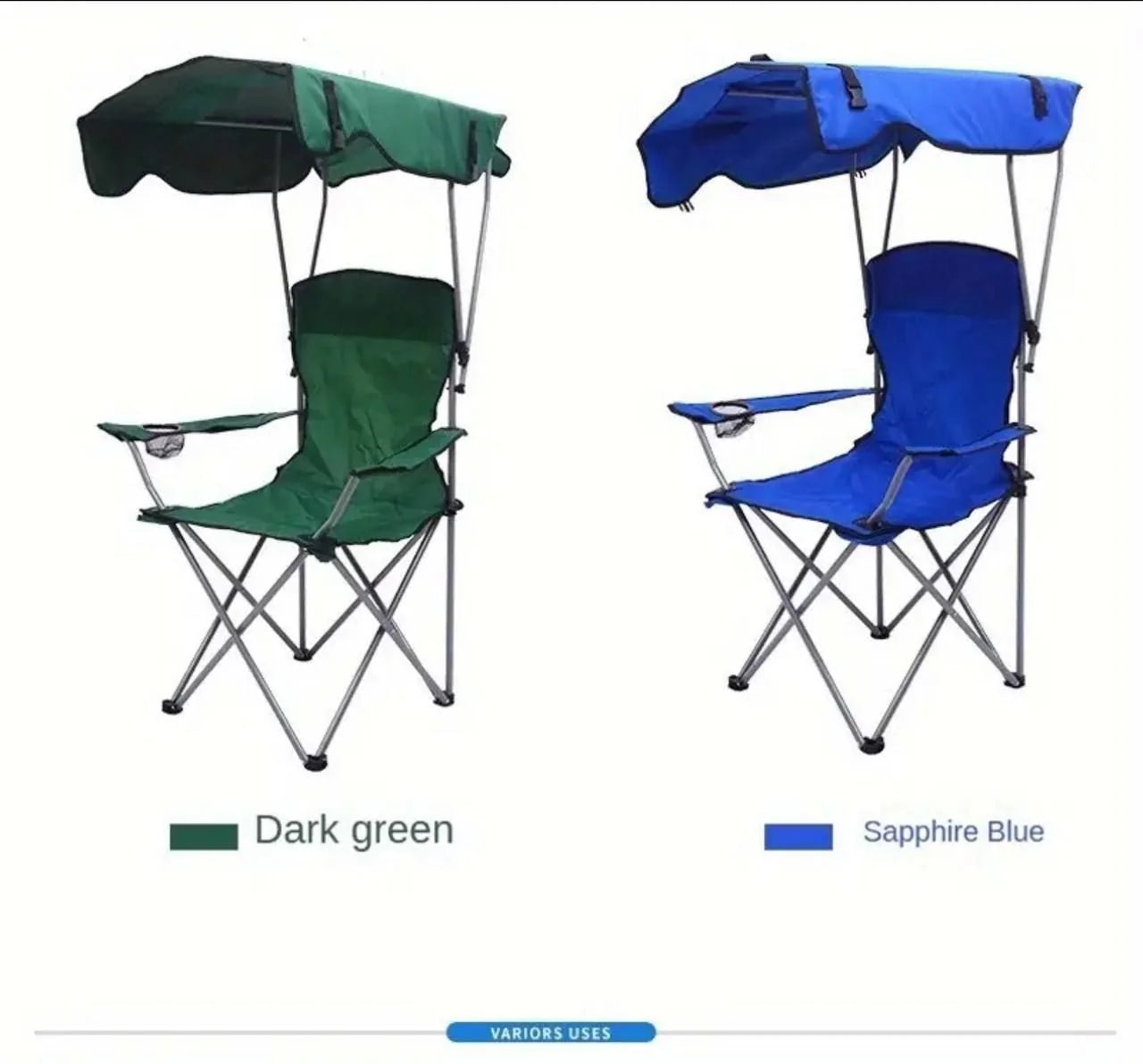 كرسي التخييم قابل للطي ومجهز بمظلة واقية Chaise de camping pliable et équipée d'un auvent de protection