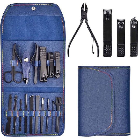 محفظة أدوات العناية بالأظافر، مجموعة قص الأظافر من 16 قطعة Outils de soin des ongles Ensemble de coupe-ongles 16 pièces