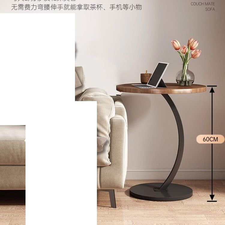 طاولة شاي دائرية عصرية طاولة جانبية متنقلة Table à Thé Moderne Ronde Table d’Appoint Mobile pour Salon