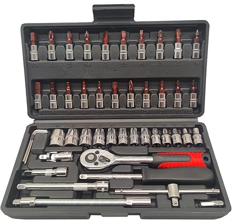 Jeu de clés à douille, 46 pièces مجموعة مفاتيح ربط المقبس، مجموعة من 46 قطعة