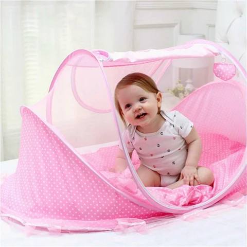Lit Portable pliable pour bébé 4 pièces, moustiquaire سرير أطفال قابل للطي مكون من 4 قطع مع ناموسية