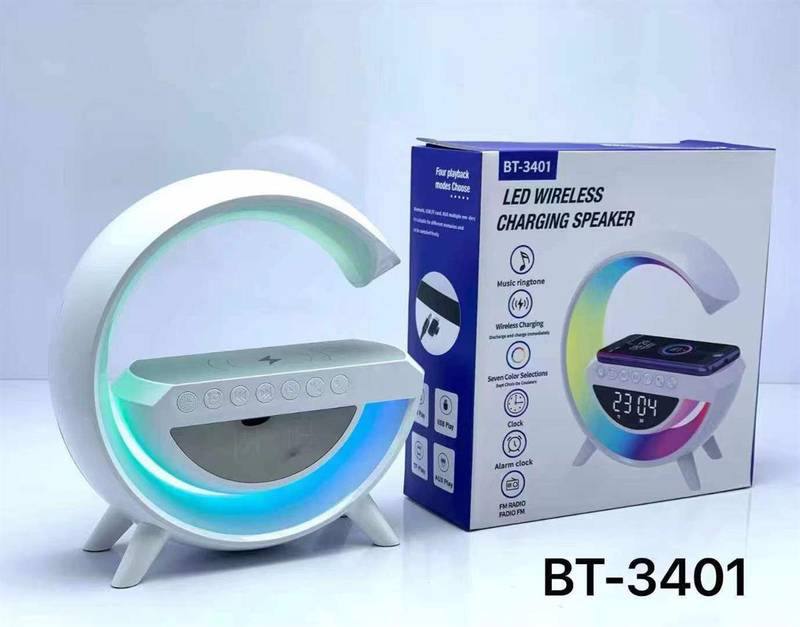 Haut Parleur et chargeur Bluetooth  مكبر صوت بلوتوث RGB متعدد الوظائف شاحن لاسلكي مع ساعة