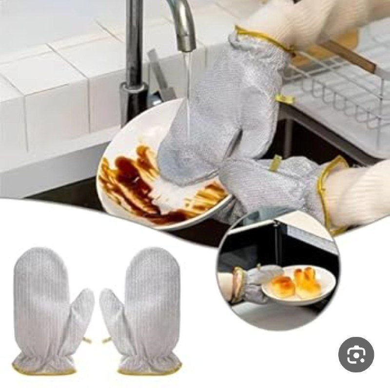 Gants de nettoyage avec brosse intégrée قفازات التنظيف