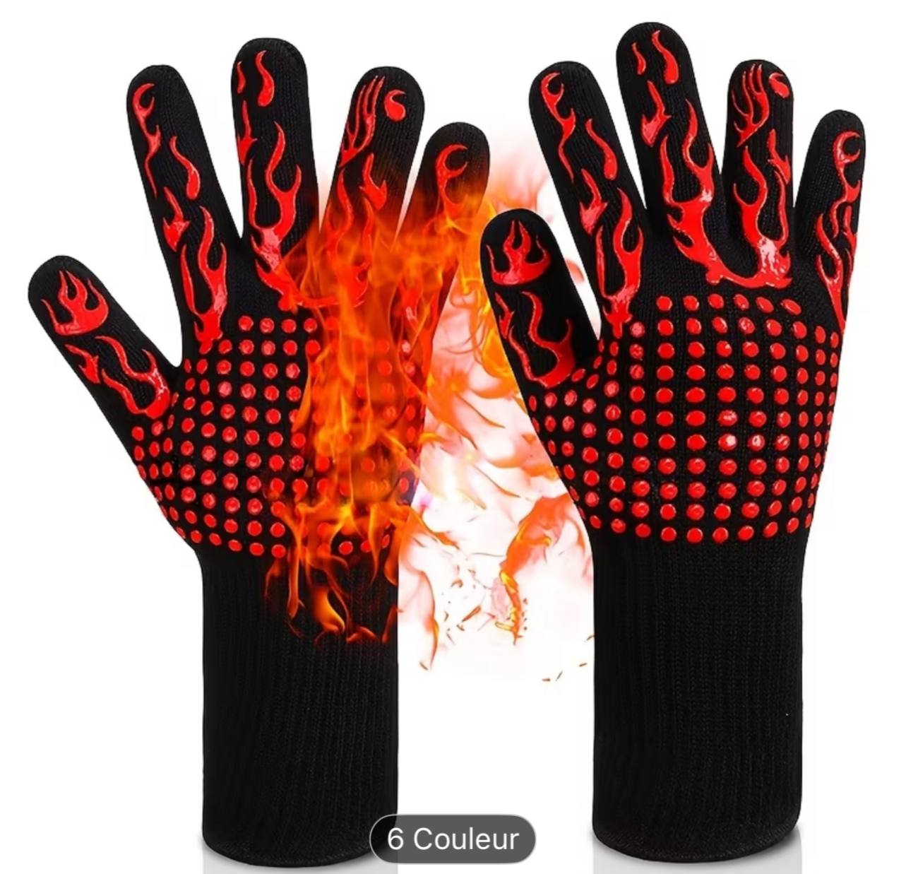 Gant Cuisine 1 Paire, Maniques Cuisine Anti-dérapant زوج من قفازات الفرن، قفازات مطبخ غير قابلة للانزلاق، قفازات فرن مقاومة للحرارة