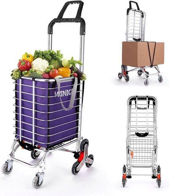 عربة نقل قابلة للطي، عربة تسوق بقالة محمولة قابلة للطي Chariot de Transport Pliable Chariot de Courses Portable Pliable