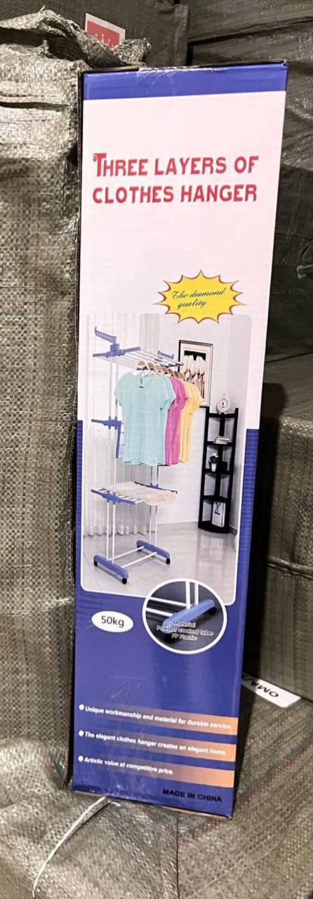 Three layers of clothes hanger 50kgs علاقة ملابس بثلاث طبقات