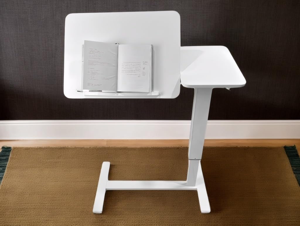 طاولة جانبية للسرير طاولة كمبيوتر محمول بيضاء عصرية بعجلات Table de chevet à roulettes blanche moderne pour ordinateur portable