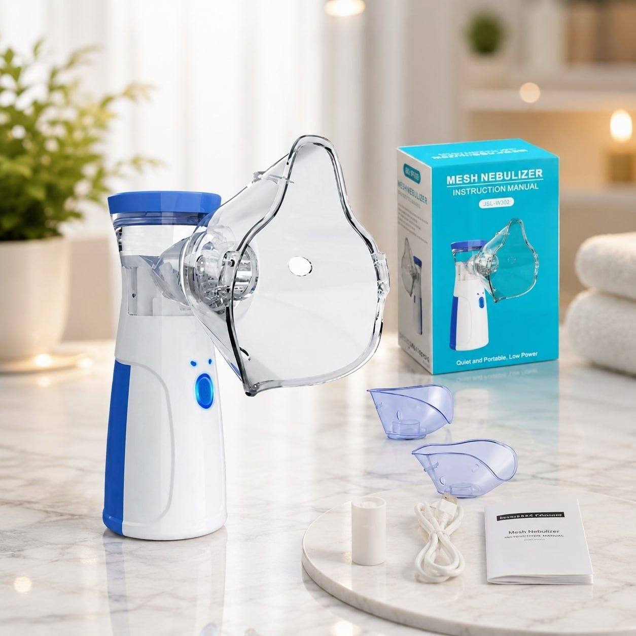 جهاز استنشاق شبكي محمول وهادئ Nébuliseur à maille portable et silencieux
