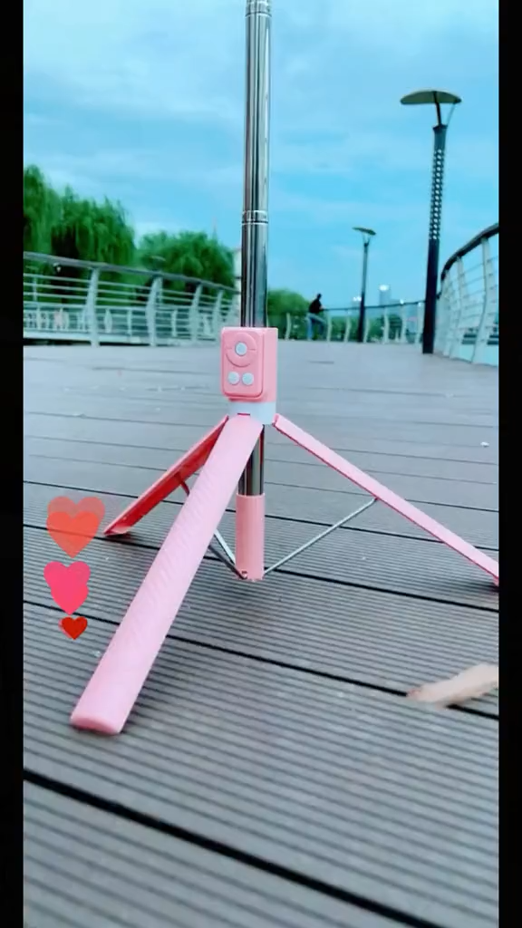 عصا سيلفي وحامل ثلاثي القوائم قابل للتمديد مع إضاءة Perche à Selfie Trépied pour Smartphone LED Perche à selfie trépied extensible avec double éclairage