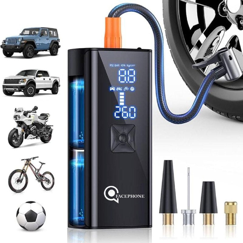 منفاخ إطارات، ضاغط هواء محمول، مضخة إطارات كهربائية للسيارة Gonfleur de pneu, compresseur d'air portable, pompe à pneu électrique de voiture