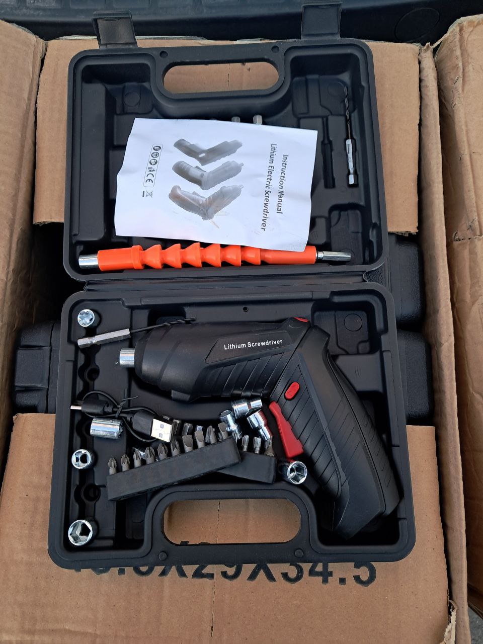 Tournevis électrique avec accessoires 47Pcs, mini visseuse sans fil rechargeable