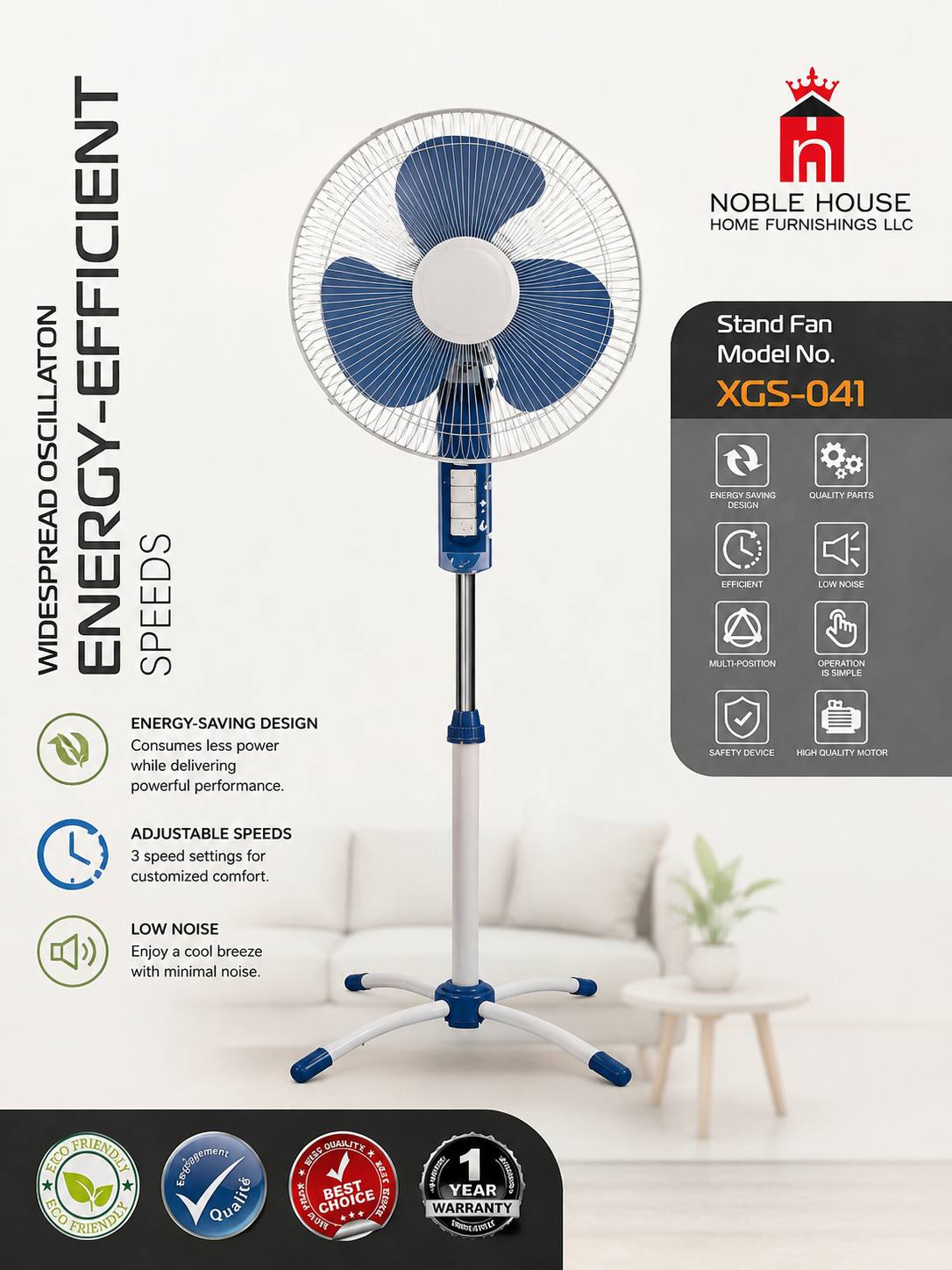 XGS-041 Ventilateur de Piédestal مروحة عمودية