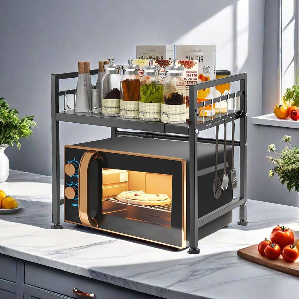 Étagère cuisine deux niveaux optimisation espace رف مطبخ بسطحين لتحسين تنظيم المساحة