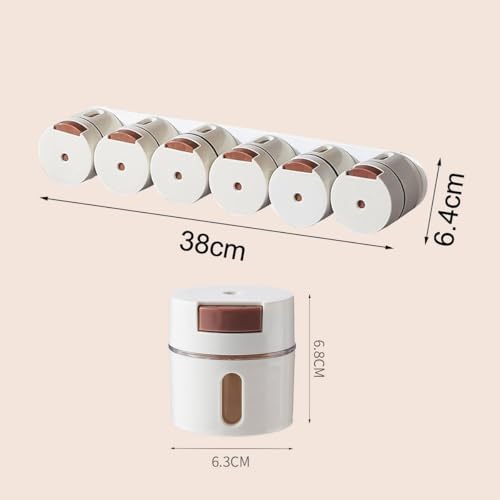 رف توابل مغناطيسي يُثبت على الحائط مع برطمانات بزر ضغط Étagère à épices magnétique murale avec pots à bouton-poussoir