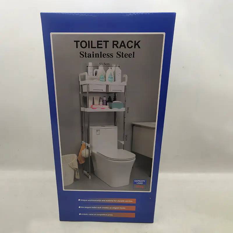 رف تخزين الحمام الأبيض فوق المرحاض Etagère de rangement blanche pour salle de bain