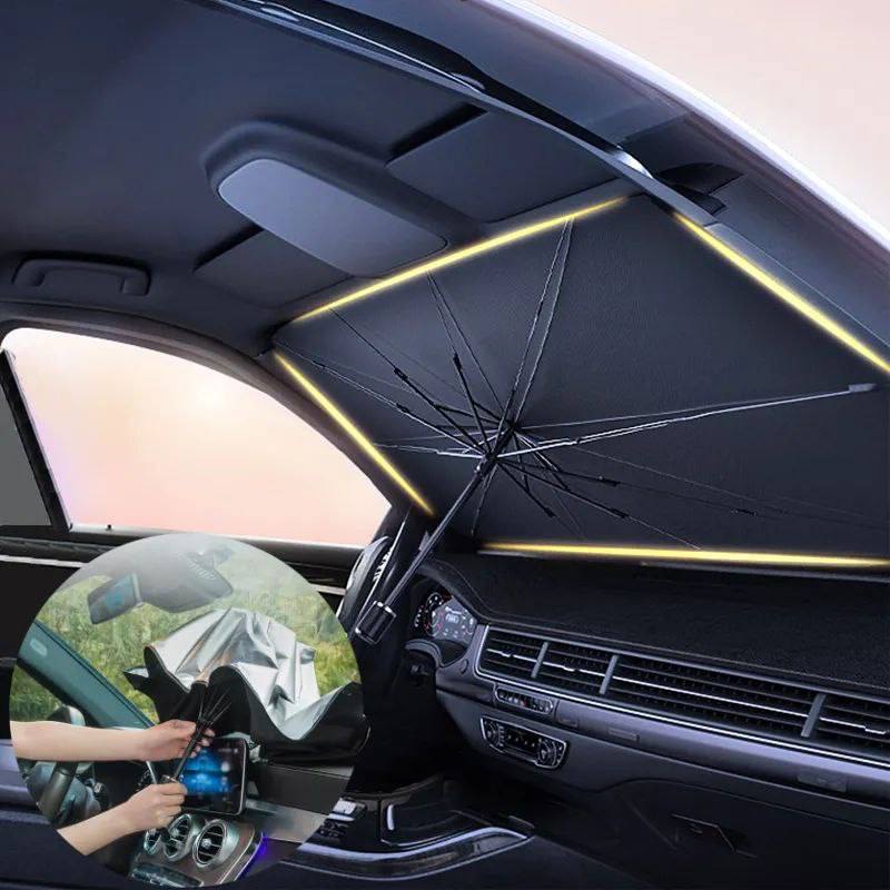 مظلة شمسية قابلة للسحب للزجاج الأمامي للسيارة Parasol de pare-brise auto rétractable