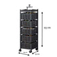 Etagère de rangement rotative 5 niveaux à roulettes, chariot cuisine multifonction mobile رف تخزين دوار بخمسة مستويات على عجلات، عربة مطبخ متنقلة متعددة الوظائف