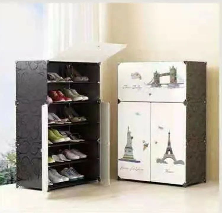 3D Decorated Triple Door Shoe Storage  JL 04