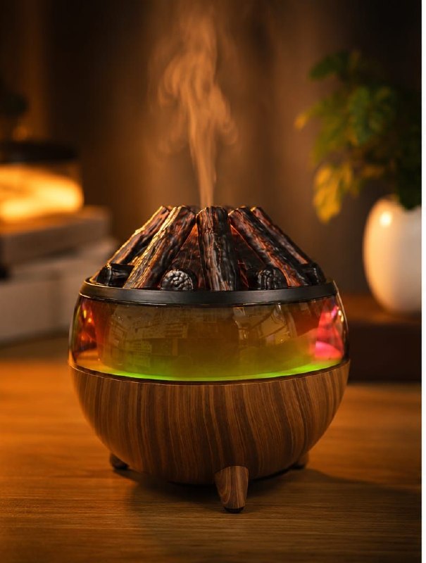 فواحة جهاز ناشر الزيوت العطرية بلهب الفحم à flamme de charbon de boisRA Diffuseur d'huiles essentielles humidificateur d'air