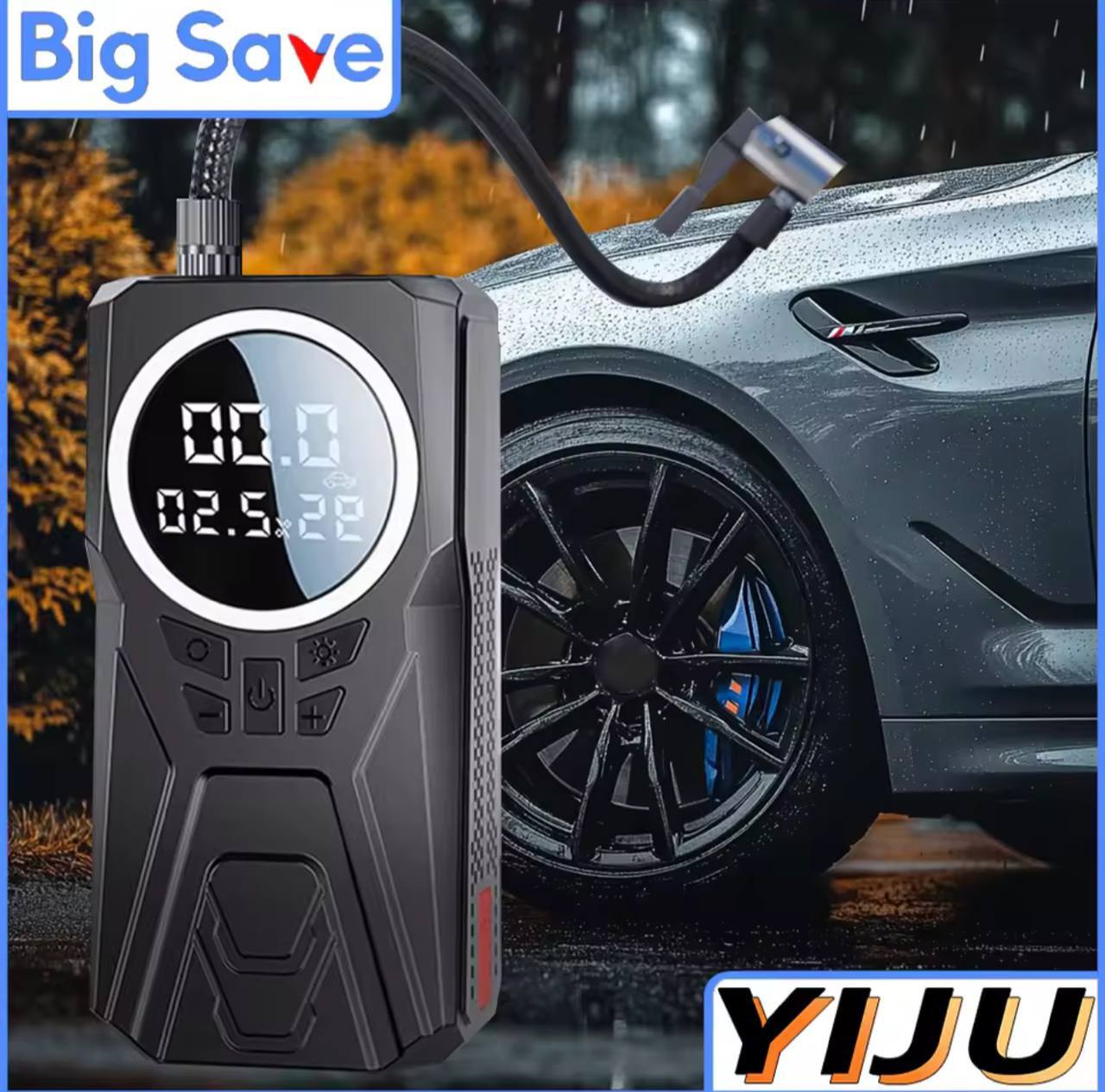 جهاز تشغيل بطارية السيارة، منفاخ الإطارات، بنك الطاقة Démarreur de batterie de voiture  Gonfleur Pneu, Power Bank