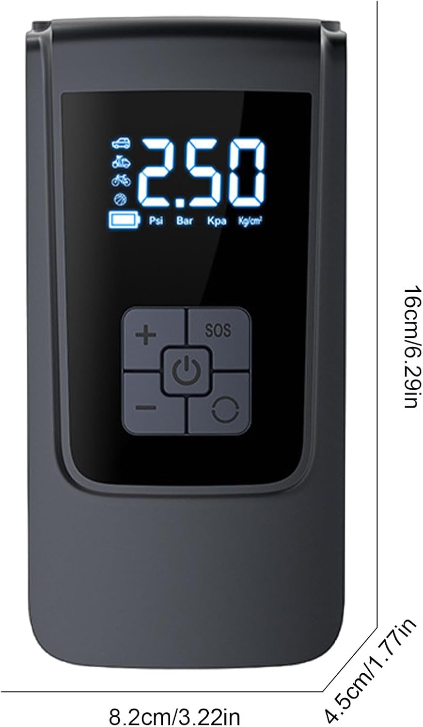 مضخة هواء كهربائية ذكية للكشف عن الإطارات بطارية طويلة الأمد Pompe à air électrique Gonfleur de pneu Portable Compresseur d'air pour voiture