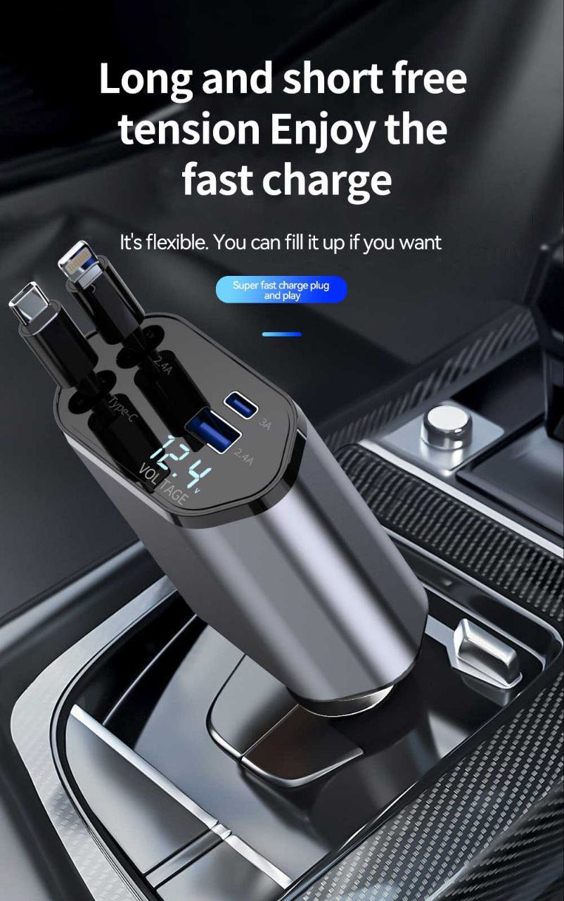 شاحن الهاتف سريع للسيارة 4en1 139W Chargeur de voiture