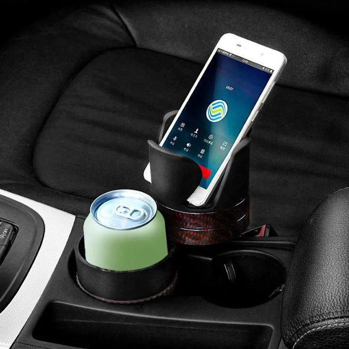 Porte-gobelet de voiture multifonctionnel 3in1 حامل أكواب و هاتف للسيارة متعدد الأغراض قابل للدوران