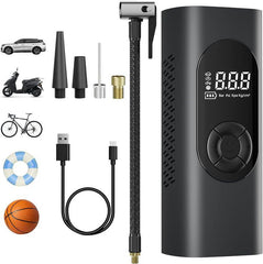 Smart Portable Air Compressor 10 Bar منفاخ هواء ذكي محمول للسيارات والدراجات