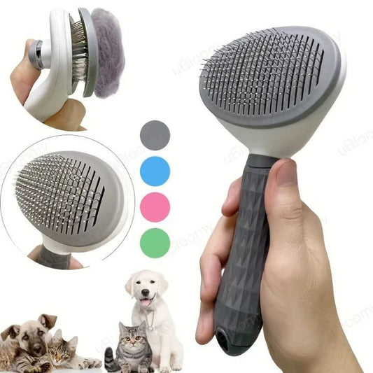 Brosse Bouton de toilettage pour chiens et chats فرشاة تنظيف الحيوانات الأليفة بمقبض