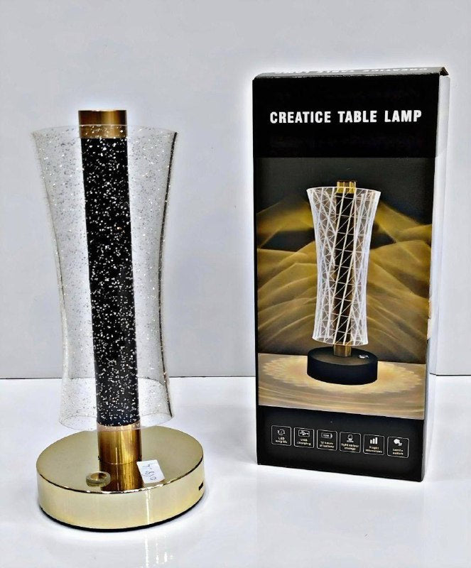 مصباح طاولة LED يعمل باللمس بثلاثة أضواء، قابل لإعادة الشحن عبر USB Creatice table lamp