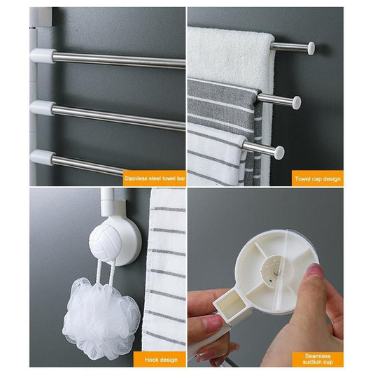 Seamless suction cup towel rackPorte-serviettes à ventouse sans couture  رف مناشف بدون درزات مع كوب شفط