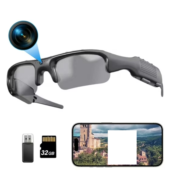 Lunettes de cyclisme Smart glasses lunettes intelligentes كاميرا رياضية نظارات ذكية نظارات ركوب الدراجات مزودة بكاميرا عالية الدقة مدمجة