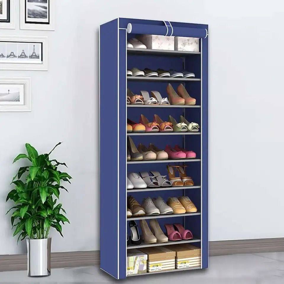 9 أرفف أحذية متعدد الاستخدامات محمول من الفولاذ Étagère à chaussures portable multifonctionnelle en acier 9 niveaux