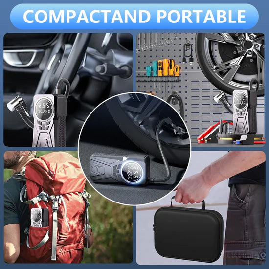 Démarreur de batterie portable 5 en 1 avec compresseur d'air جهاز بدء تشغيل السيارة مع ضاغط هواء