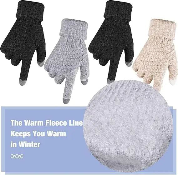 قفازات صوف شتوية دافئة، مقاومة للبرد والرياح Gants d'hiver en polaire, chauds, écran tactile, Anti-froid