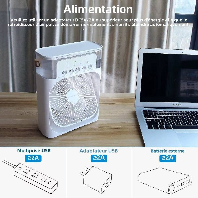 مكيف الهواء المحمول متعدد الوظائف 4 في 1 Mini climatiseur portable 4 en 1