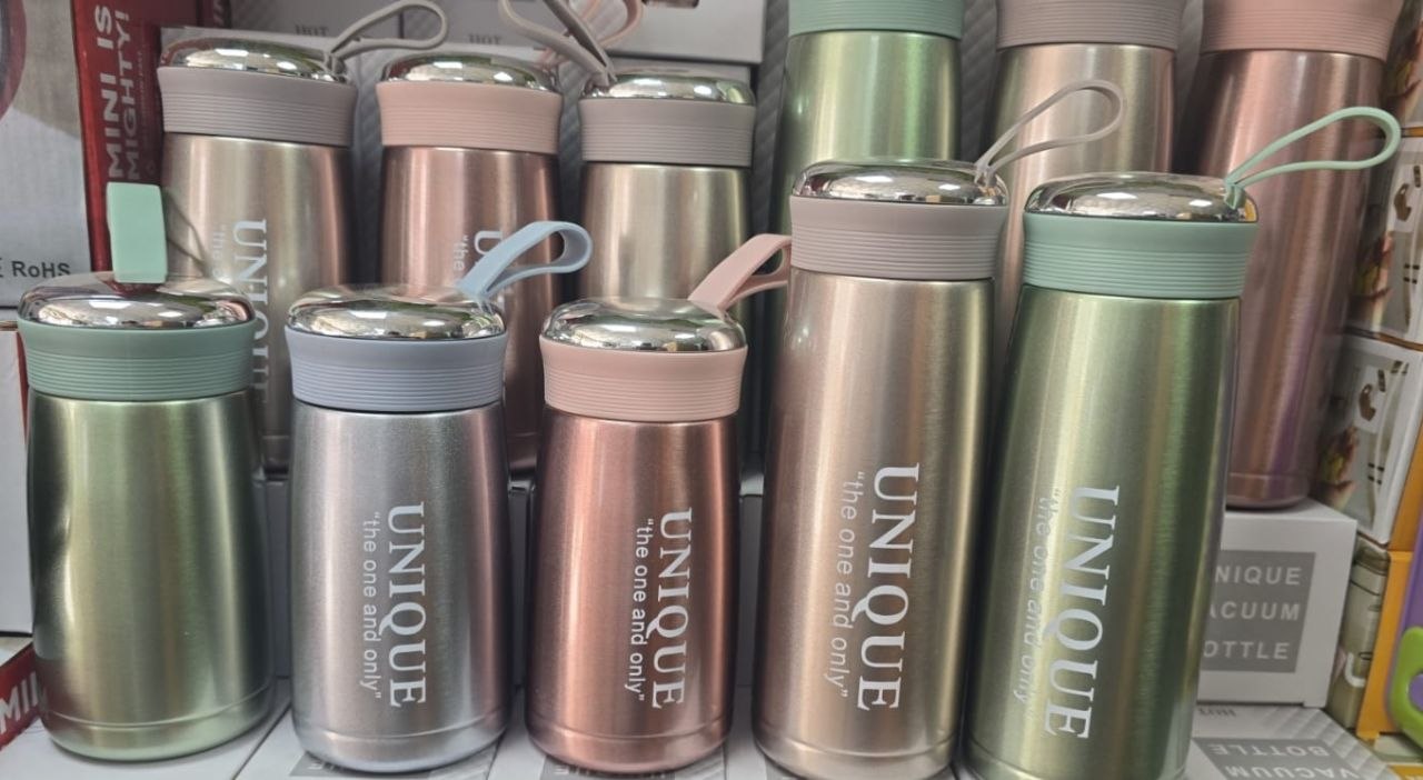ترمس صغير من الفولاذ المقاوم للصدأ، زجاجة معزولة للماء الساخن Mini thermos en acier inoxydable, bouteille isotherme pour eau