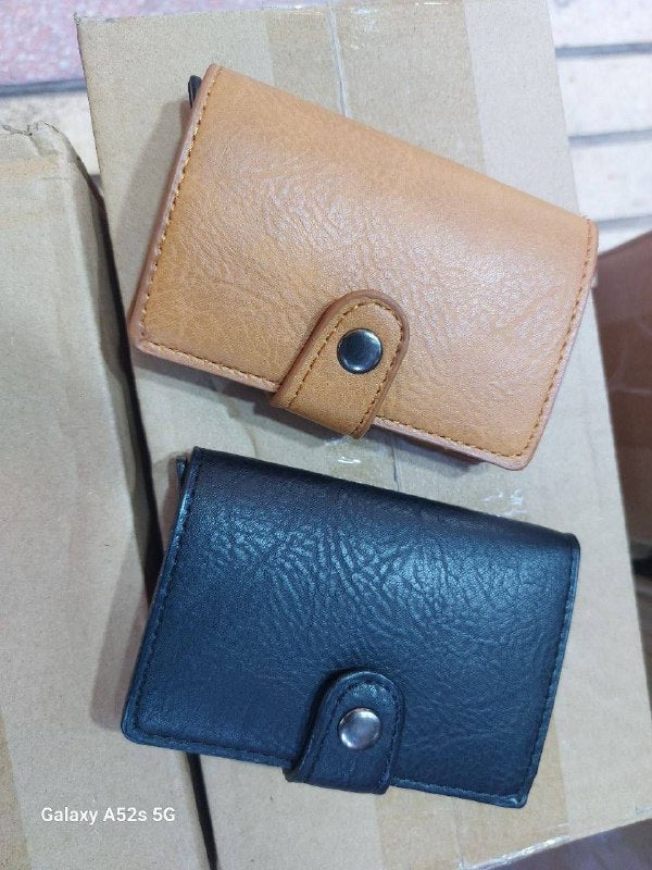 Portefeuille en cuir PU Porte-carte d'identité anti RFID