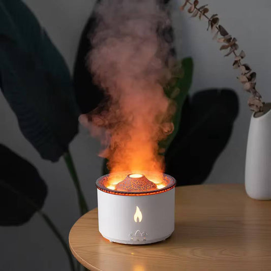 Flame Aroma Diffuser مرطب نار بركان كهربائي ذكي بالموجات فوق الصوتية رائحة معطر مرطب هواء شعلة