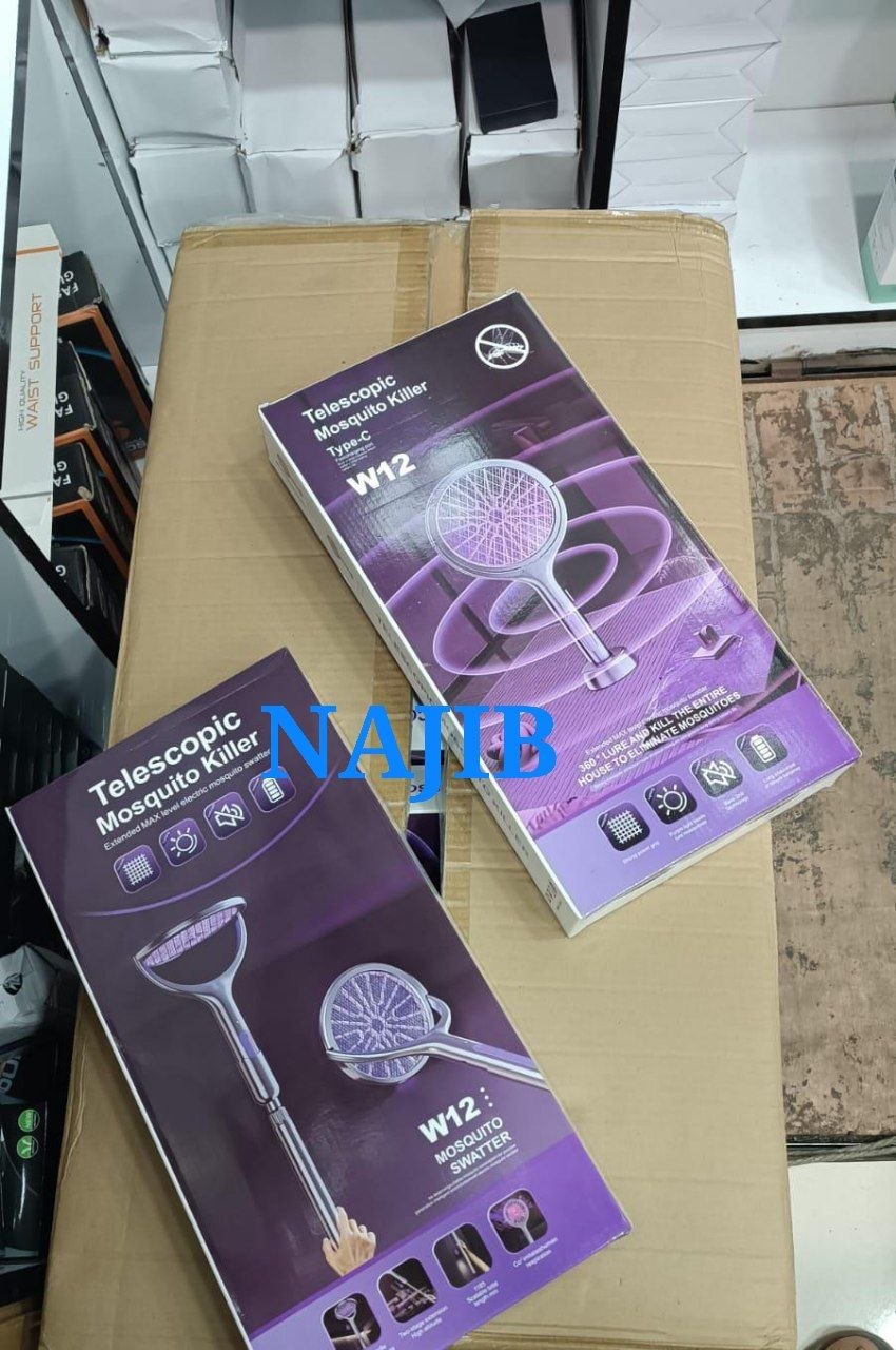 Raquette Moustique Electrique, avec Tête Rotative à 90 Degrés مضرب ناموس كهربائي، برأس دوار 90 درجة، قابل للتمديد، مضرب ذباب