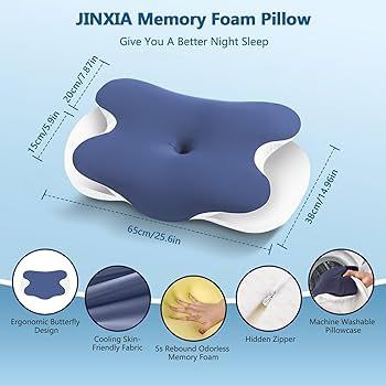 وسادة إسفنجية طبية وسادة دعم مريحة للرقبة ألم و الكتف Oreiller en Mousse à Mémoire de Forme, Oreiller Cervical pour Les Douleurs aux épaules