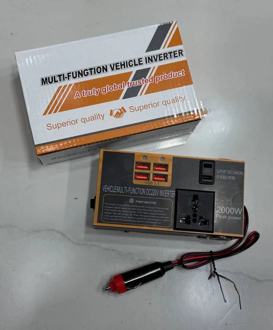 Multifunction vehicle inverter 2000W 220V Convertisseur de puissance pour voiture, transformateur de tension, affichage LED