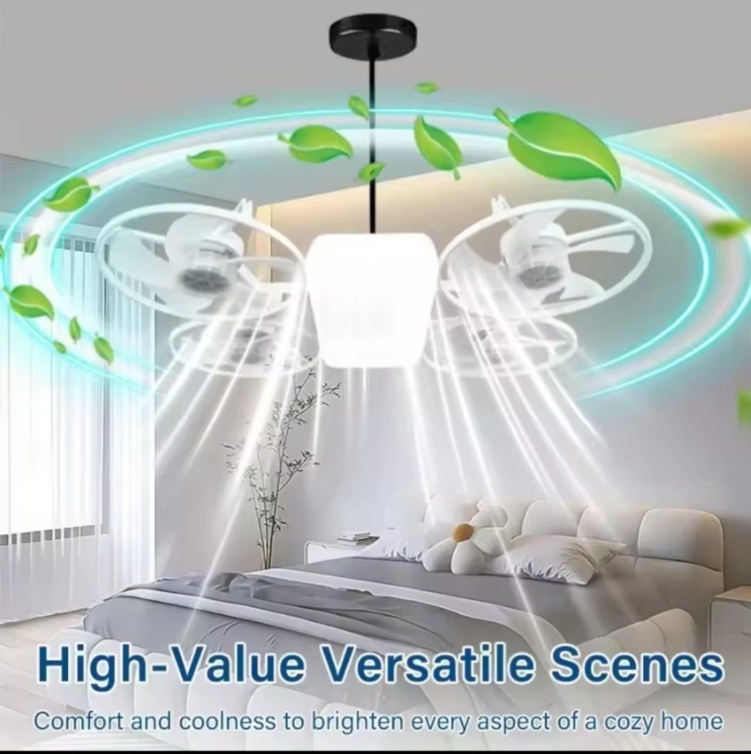Ventilateur de plafond avec télécommande et éclairage intégré مروحة سقف على شكل طائرة بدون طيار مع إضاءة وجهاز تحكم عن بعد