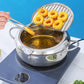 poêle à tempura japonaise قدر قلي عميق للمطبخ مع ميزان حرارة وغطاء، مقلاة من الفولاذ المقاوم للصدأ، مقلاة تمبورا يابانية