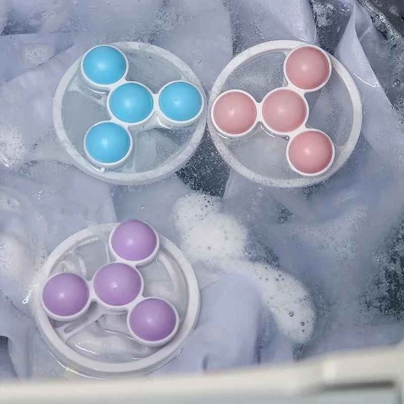 مجموعة كرات غسيل، 3 قطع من كرات الغسيل بفقاعات الضغط، كرات غسيل متعددة الوظائف