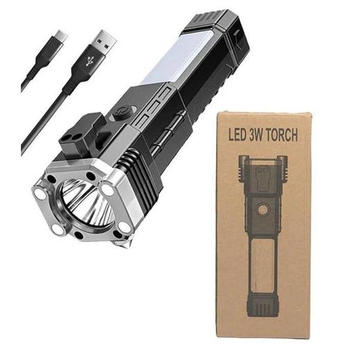 مصباح يدوي LED قابل لإعادة الشحن بقوة 3 واط LED 3W Torch Lampe Torche LED 3W Rechargeable