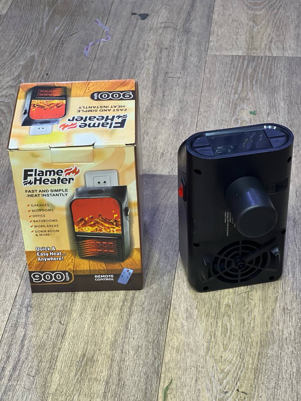 مدفأة كهربائية صغيرة بتأثير اللهب مع جهاز تحكم عن بعد Mini Chauffage Effet Flamme avec Télécommande, 900W