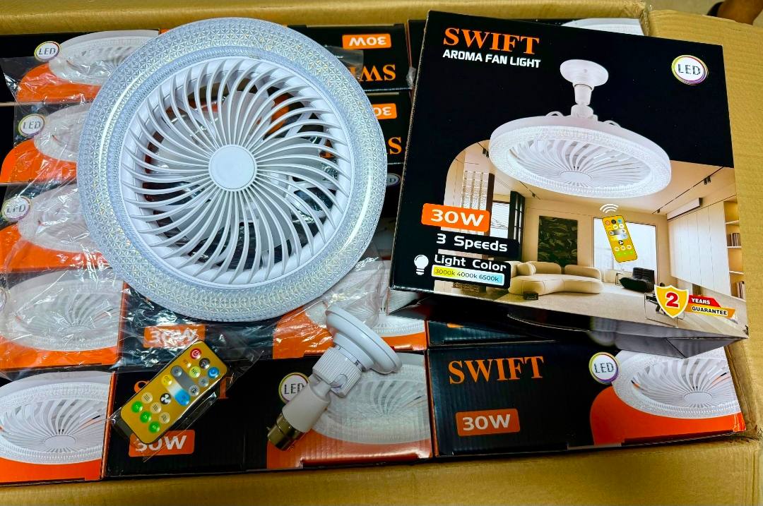 Ventilateur de plafond avec lampe LED بولة فرفرة مروحة سقف مزودة بإضاءة LED